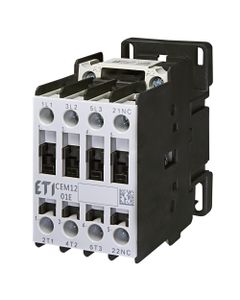 Stycznik CEM12.01-230V-50/60Hz, 3bieg-3NO, 12A w AC3, 5.5kW, cewka 230V 50/60Hz, styki pom. 1NC
