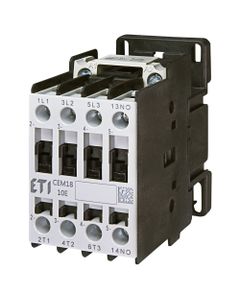 Stycznik CEM18.10-24V-50/60Hz, 3bieg-3NO, 18A w AC3, 7.5kW, cewka 24V 50/60Hz, styki pom. 1NO