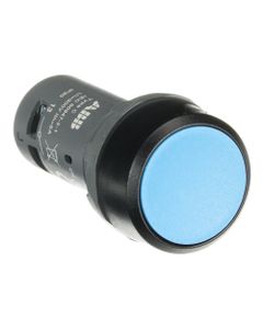 Przycisk kryty CP1-10L-10, niebieski, 1NO, monostabilny, kołnierz z tworzywa