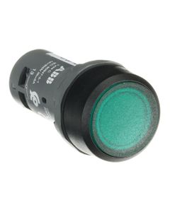 Przycisk kryty podświetlany CP1-13G-10, zielony, 1NO, 230V AC/DC, monostabilny, kołnierz z tworzywa