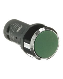Przycisk kryty CP1-30G-10, zielony, 1NO, monostabilny, kołnierz metalowy chromowany