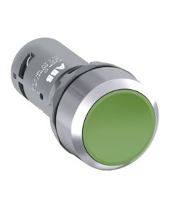 Przycisk kryty CP1-30G-20, zielony, 2NO, monostabilny, kołnierz metalowy chromowany
