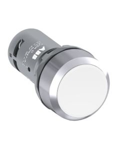 Przycisk kryty CP1-30W-11, biały, 1NO+1NC, monostabilny, kołnierz metalowy chromowany