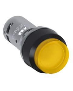 Przycisk kryty podświetlany CP2-13Y-10, żółty, 1NO, 230V AC/DC, bistabilny, kołnierz z tworzywa