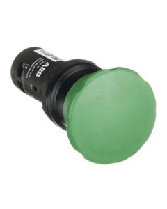 Przycisk grzybkowy CPM3-10G-11, zielony, 1NO+1NC, monostabilny, kołnierz z tworzywa