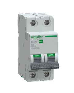 Wyłącznik nadprądowy Easy9 Pro EZ9F-C63-2, 2P char. C 63A, 6kA AC (Schneider EZ9F57263)