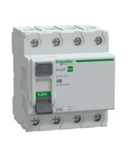 Wyłącznik rożnicowoprądowy EZ9R-25-4-30-A, 4P 25A, 30mA, typ A (Schneider EZ9R49425)