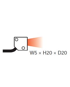 Głowica światłowodowa FD-AL11, odbiciowa, 20x20x5mm, zasięg STD 320mm, R2, IP40, kabel 2m