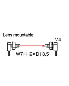 Głowica światłowodowa FT-R43, bariera, M4, zasięg STD 720mm, R4, IP67, kabel 2m