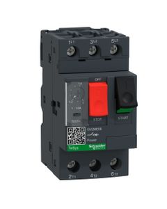 Wyłącznik silnikowy GV2ME06, 1-1.6A, 0,55kW, Icu 100kA, ster. przyciskami