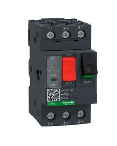 Wyłącznik silnikowy GV2ME106, 4.0-6.3A, 3kW, Icu 100kA, ster. przyciskami