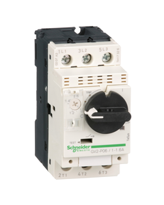 Wyłącznik silnikowy GV2P06, 1-1.6A, 0,55kW, Icu 100kA, ster. pokrętłem