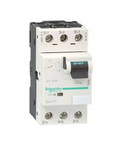 Wyłącznik silnikowy GV2RT10, 4.0-6.3A, 2.2kW, Icu 100kA, napęd dźwigniowy