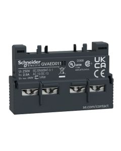 Styk sygnalizacyjny GVAED011, 1NO sygnał awarii + 1NC bezzwłoczny, montaż czołowy do wyłącznikówGV3P/L