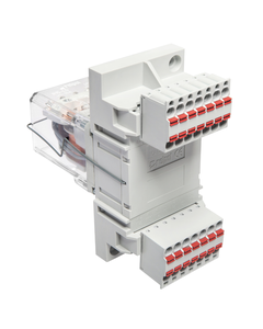 Gniazdo GZ14P szare, do przekaźników R15 4P, zaciski Push-in, na szynę DIN