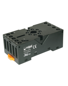 Gniazdo GZP8 czarne, do przekaźników R15 2P, zaciski śrubowe, na szynę DIN