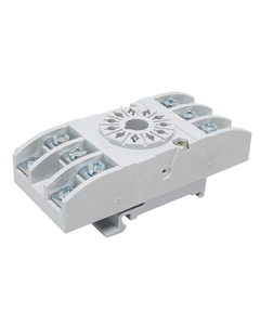 Gniazdo GZU11 szare, do przekaźników R15 3P, zaciski śrubowe, na szynę DIN