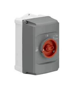 Obudowa IB132-F szara/czerwone pokrętło, IP65, do wyłączników silnikowych MS116, MS132