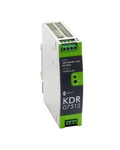 Zasilacz impulsowy KDR 07512, 75W, 12V DC 6.3A, zasil. 88-264V AC / 124-370V DC, obud. metalowa