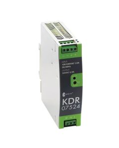 Zasilacz impulsowy KDR 07524, 75W, 24V DC 3.2A, zasil. 88-264V AC / 124-370V DC, obud. metalowa