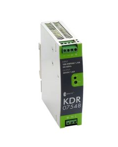 Zasilacz impulsowy KDR 07548, 75W, 48V DC 1.6A, zasil. 88-264V AC / 124-370V DC, obud. metalowa