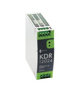 Zasilacz impulsowy KDR 12024, 120W, 24V DC 5A, zasil. 88-264V AC / 124-370V DC, obud. metalowa