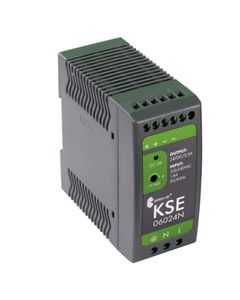 Zasilacz impulsowy KSE 06024N, 60W, 24V DC 2.5A, zasil. 85-264V AC, ob. z tworzywa