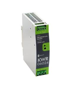 Przemysłowy zasilacz impulsowy KWR 06024, 60W, 24V DC 2.5A, zasil. 180-550V AC / 254-780V DC, obud. metalowa
