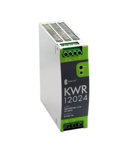 Przemysłowy zasilacz impulsowy KWR 12024, 120W, 24V DC 5A, zasil. 180-550V AC / 254-780V DC, obud. metalowa