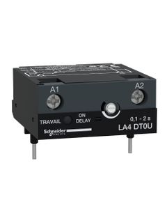 Elektroniczny moduł czasowy LA4DT0U, zwłoczny, opóźnione załączanie 0.1s - 2.0s, 24-250V AC, do styczników LC1D, CAD...