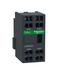 Styk pomocniczy LADN203, 2NO, czołowy, zaciski sprężynowe, do styczników LC1D, CAD