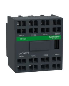 Styk pomocniczy LADN223, 2NO+2NC, czołowy, zaciski sprężynowe, do styczników LC1D, CAD