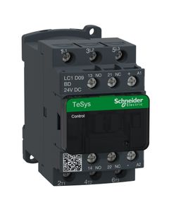 Stycznik LC1D09BD, 3bieg-3NO, 9A w AC3, 4kW, cewka 24V DC, styki pom. 1NO+1NC