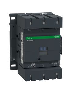 Stycznik LC1D115BD, 3bieg-3NO, 115A w AC3, 55kW, cewka 24V DC, styki pom. 1NO+1NC