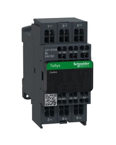 Stycznik LC1D123BL, 3bieg-3NO, 12A w AC3, 5.5kW, cewka 24V DC o niskim pob. mocy, styki pom. 1NO+1NC