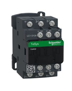Stycznik LC1D126F7, 3bieg-3NO, 12A w AC3, 5.5kW, cewka 110V 50/60Hz, styki pom. 1NO+1NC