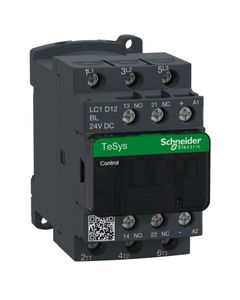 Stycznik LC1D12BL, 3bieg-3NO, 12A w AC3, 5.5kW, cewka 24V DC o niskim pob. mocy, styki pom. 1NO+1NC