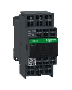 Stycznik LC1D183BD, 3bieg-3NO, 18A w AC3, 7.5kW, cewka 24V DC, styki pom. 1NO+1NC