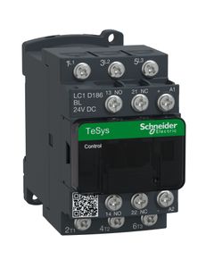 Stycznik LC1D186BL, 3bieg-3NO, 18A w AC3, 7.5kW, cewka 24V DC o niskim pob. mocy, styki pom. 1NO+1NC