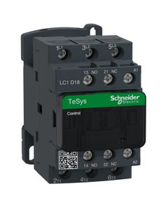 Stycznik LC1D18E5, 3bieg-3NO, 18A w AC3, 7.5kW, cewka 48V 50Hz, styki pom. 1NO+1NC