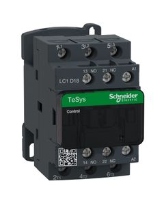 Stycznik LC1D18F7, 3bieg-3NO, 18A w AC3, 7.5kW, cewka 110V 50/60Hz, styki pom. 1NO+1NC