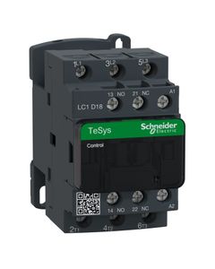 Stycznik LC1D18V7, 3bieg-3NO, 18A w AC3, 7.5kW, cewka 400V 50/60Hz, styki pom. 1NO+1NC
