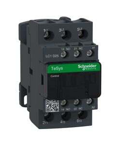 Stycznik LC1D25E5, 3bieg-3NO, 25A w AC3, 11kW, cewka 48V 50Hz, styki pom. 1NO+1NC