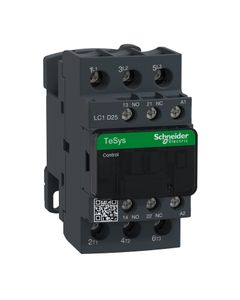 Stycznik LC1D25Q7, 3bieg-3NO, 25A w AC3, 11kW, cewka 380V 50/60Hz, styki pom. 1NO+1NC