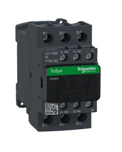 Stycznik LC1D32FL, 3bieg-3NO, 32A w AC3, 15kW, cewka 110V DC o niskim pob. mocy, styki pom. 1NO+1NC