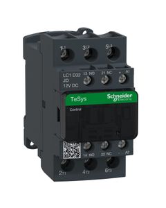 Stycznik LC1D32JD, 3bieg-3NO, 32A w AC3, 15kW, cewka 12V DC, styki pom. 1NO+1NC