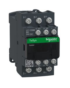 Stycznik LC1D386BD, 3bieg-3NO, 38A w AC3, 18.5kW, cewka 24V DC, styki pom. 1NO+1NC