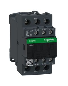 Stycznik LC1D38BD, 3bieg-3NO, 38A w AC3, 18.5kW, cewka 24V DC, styki pom. 1NO+1NC