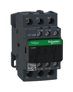Stycznik LC1D38E7, 3bieg-3NO, 38A w AC3, 18.5kW, cewka 48V 50/60Hz, styki pom. 1NO+1NC