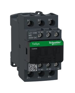 Stycznik LC1D38MD, 3bieg-3NO, 38A w AC3, 18.5kW, cewka 220V DC, styki pom. 1NO+1NC